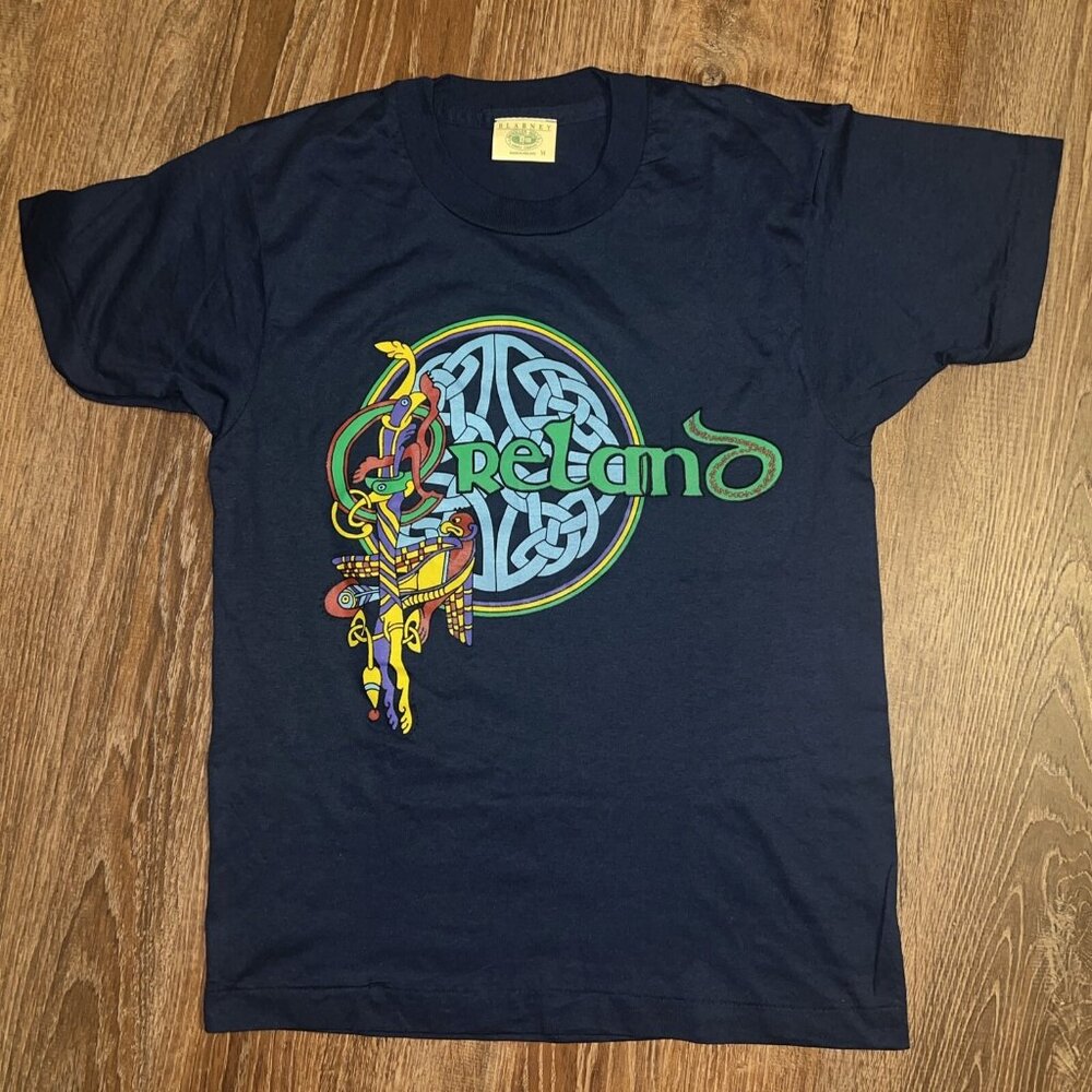 Vintage Blarney Ireland Celtic Souvenir T Shirt Single Stitch Adult‎ Medium